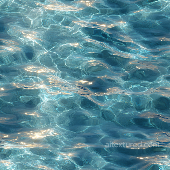 Clear Natural Pool Water Seamless Texture with Detailed Light Caustics and Subtle Waves Water texture preview