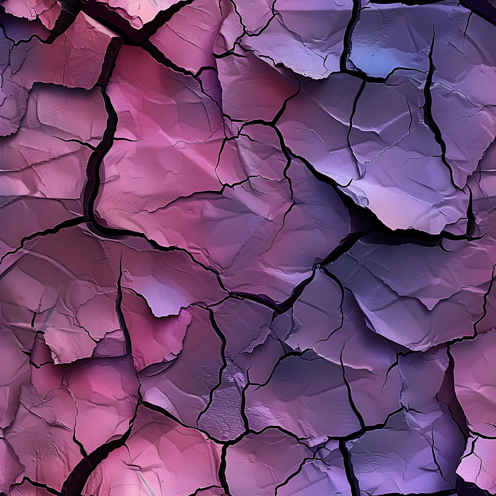 Cracked Dry Earth with Purple and Pink Gradient seamless PBR texture preview