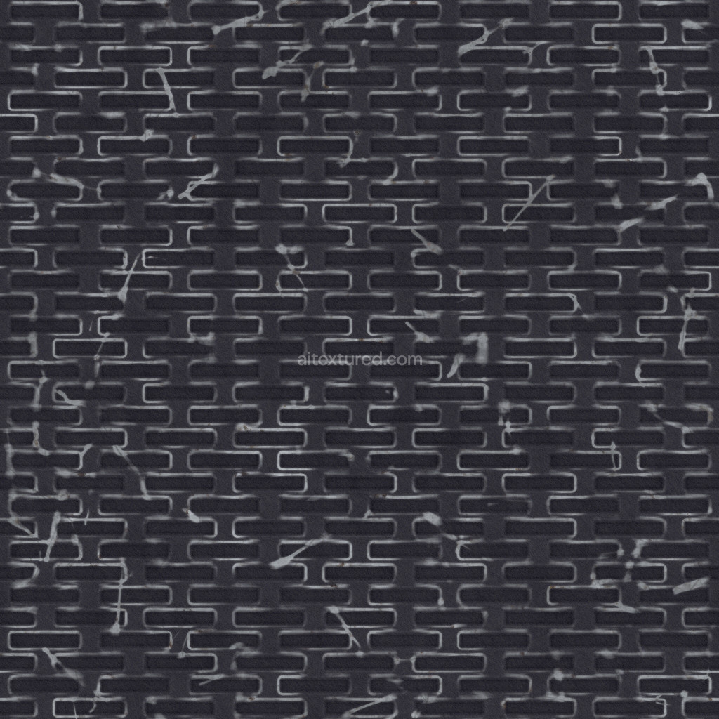 Seamless PBR metal walkway texture with a dark industrial design