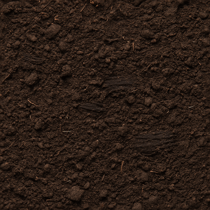 Rich Soil Ground Surface With Nutrient Rich Humic Soil And Root Patches seamless PBR texture preview