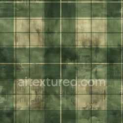 seamless Seamless 3D PBR Texture of Green and Beige Plaid Fabric with Soft Grunge Effects texture 8k free download PBR