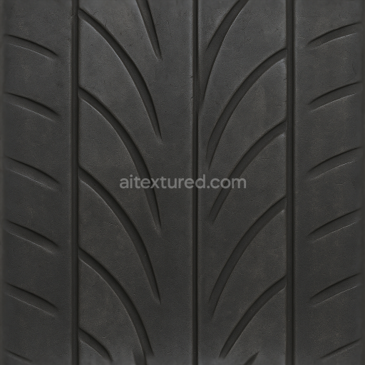 Seamless 3d texture pbr 8k slick tire with chevron tread and worn tread effects for realistic racing car tire surfaces