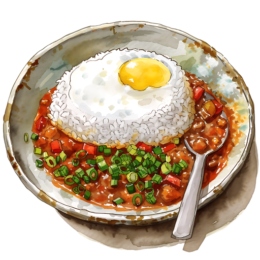 Breakfast Bhutanese Ema Datshi with Red Rice, Fried Egg, and Chilli