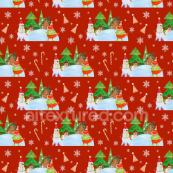 seamless Seamless 3D PBR Texture with Festive Cartoon Snowmen and Holiday Motifs texture 8k free download PBR