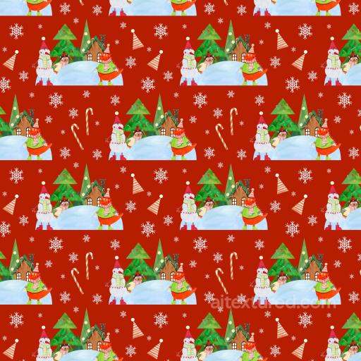 Christmas Digital Paper Texture with Snowmen, Trees & Candy Canes seamless All Christmas Digital paper PBR texture