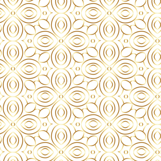 Seamless 3D PBR Texture with Elegant White and Gold Floral Motif Pattern