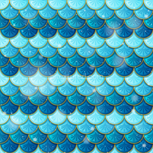 Preview — Seamless 3D PBR Texture of Glossy Blue Mermaid Scale Pattern