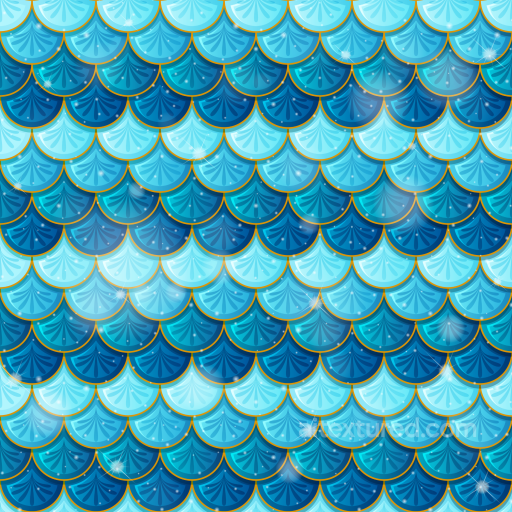 Glossy Blue Mermaid Scale Pattern Seamless Texture seamless Mermaid Scale  PBR texture