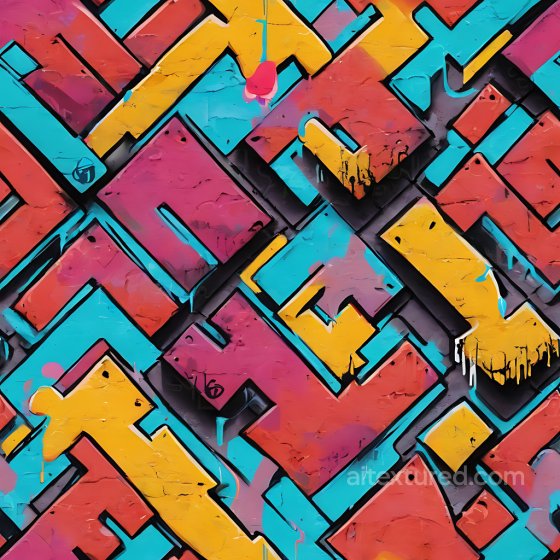 Graffiti Texture Featuring Bright Geometric Shapes and Drips Graffiti texture preview