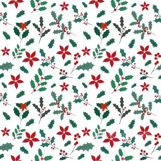 Featuring Christmas Floral and Holly Motifs in Festive Color Rhythm seamless Pattern Bundle PBR texture