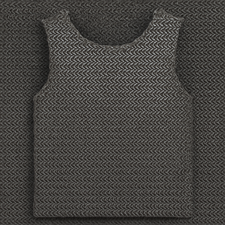 Of Chainmail Vest Fabric With Six In One Weave seamless PBR texture preview