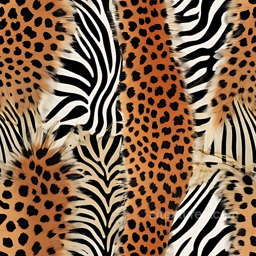 Leopard Print Texture of Realistic Leopard and Zebra Fur with Black Spots and Stripes seamless Leopard Print PBR texture