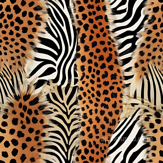Leopard Print Texture of Realistic Leopard and Zebra Fur with Black Spots and Stripes Leopard Print texture preview