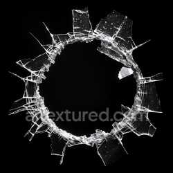 seamless Seamless 3D Broken Glass PBR Texture with Circular Cracked Hole and Jagged Fractures texture 8k free download PBR