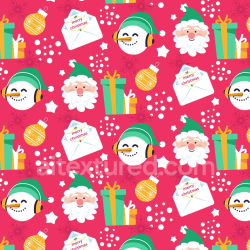 seamless Seamless 3D PBR Christmas Pink Pattern Texture with Festive Icons texture 8k free download PBR