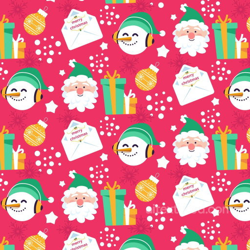 Christmas Pink Pattern Texture with Festive Icons seamless Christmas Pink PBR texture