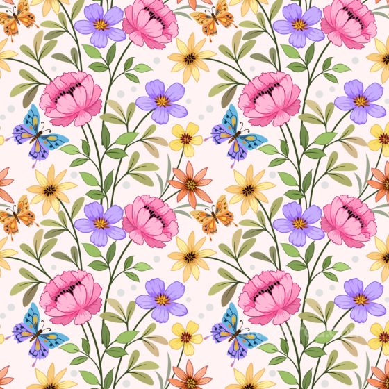 with Watercolor Butterflies and Floral Pattern Watercolor Butterflies texture preview