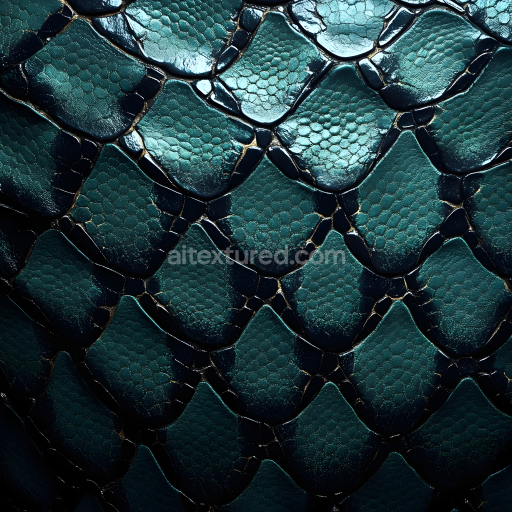 Seamless 3D Reptilian Skin PBR Texture with Detailed Glossy Scales