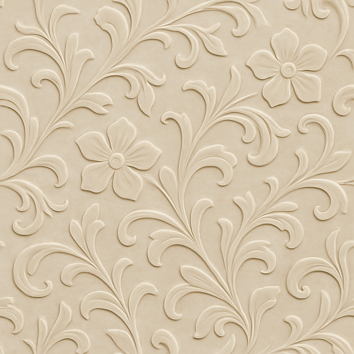 Of Smooth Polished Ceramic Tile With Floral Embossed Pattern I… seamless PBR texture preview