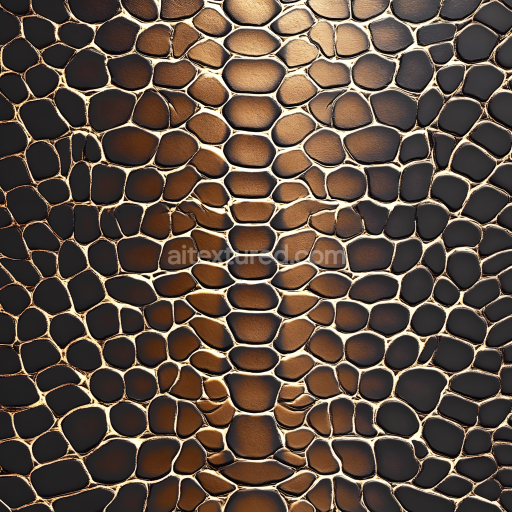 Seamless 3D reptilian skin PBR texture with detailed scale pattern and realistic lighting