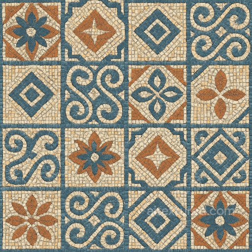 Patterned Mosaic Tile Seamless Texture seamless Ceramic-tile PBR texture