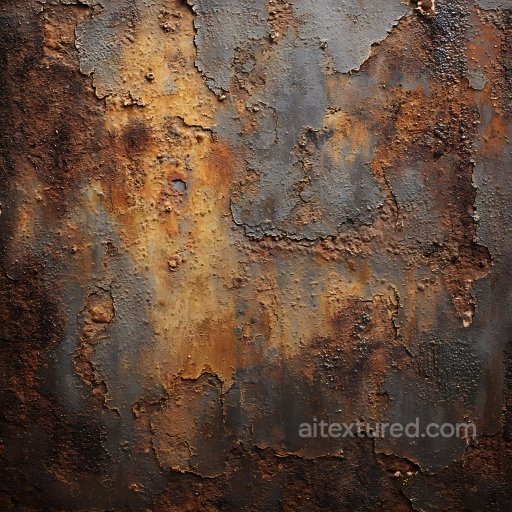 Rusted Metal PBR Texture Featuring Cracked & Peeling Paint seamless Rust PBR texture