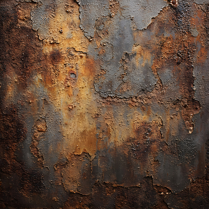 Rusted Metal Featuring Cracked & Peeling Paint seamless PBR texture preview