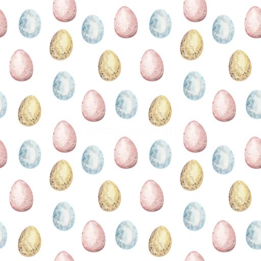 Seamless 3D PBR Texture of Watercolor Easter Eggs Pattern in Soft Pastels