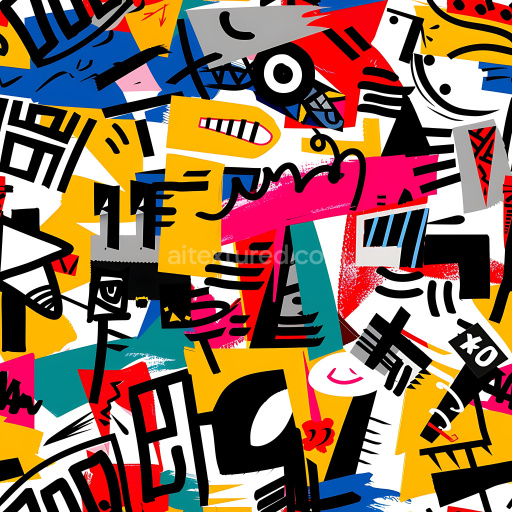 Preview — Seamless 3D PBR Graffiti Texture Featuring Bold Abstract Color Blocks and Graphic Strokes