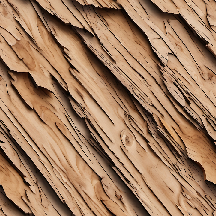 Natural Light Peeled Wood with Layered Grain seamless PBR texture preview