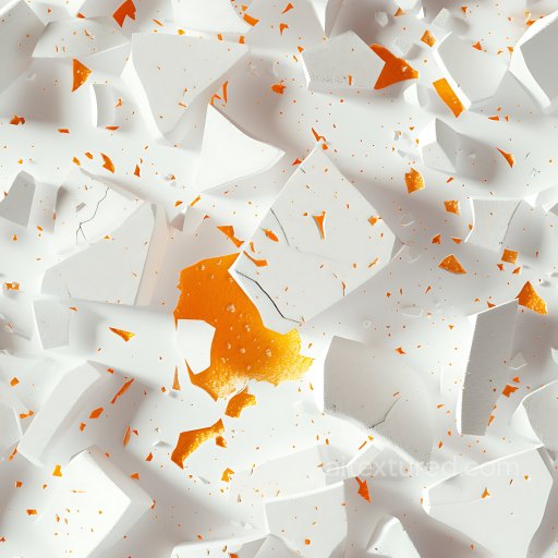 Cracked White Plaster PBR Texture with Bold Orange Underlayer seamless Cracked & Holes PBR texture