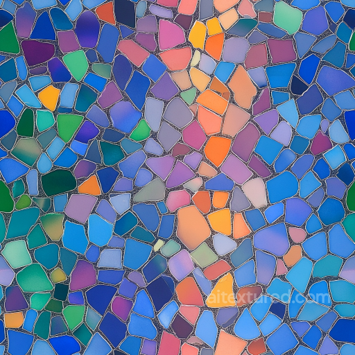 mosaic PBR texture featuring vibrant multicolor irregular glass chips seamless Mosaic PBR texture