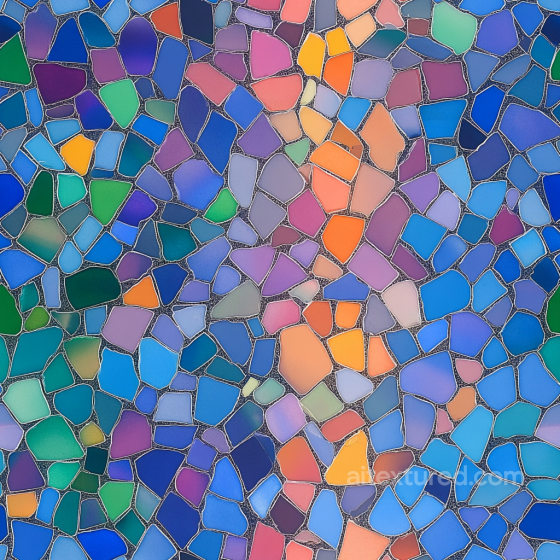 mosaic PBR texture featuring vibrant multicolor irregular glass chips Mosaic texture preview