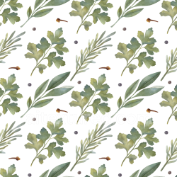 seamless Seamless 3D PBR Texture with Hand-Painted Watercolor Greenery Leaves texture 8k free download PBR