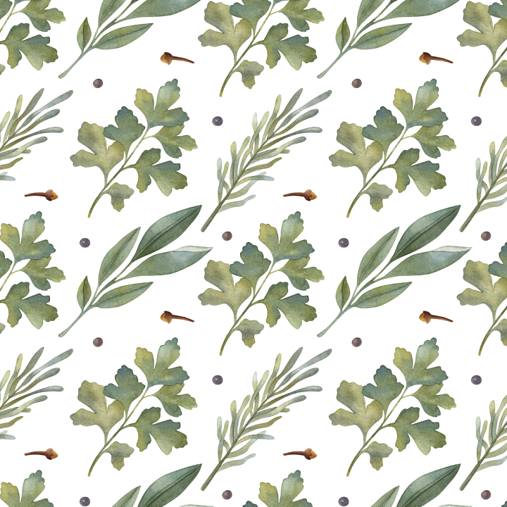 with Hand-Painted Watercolor Greenery Leaves seamless PBR texture preview