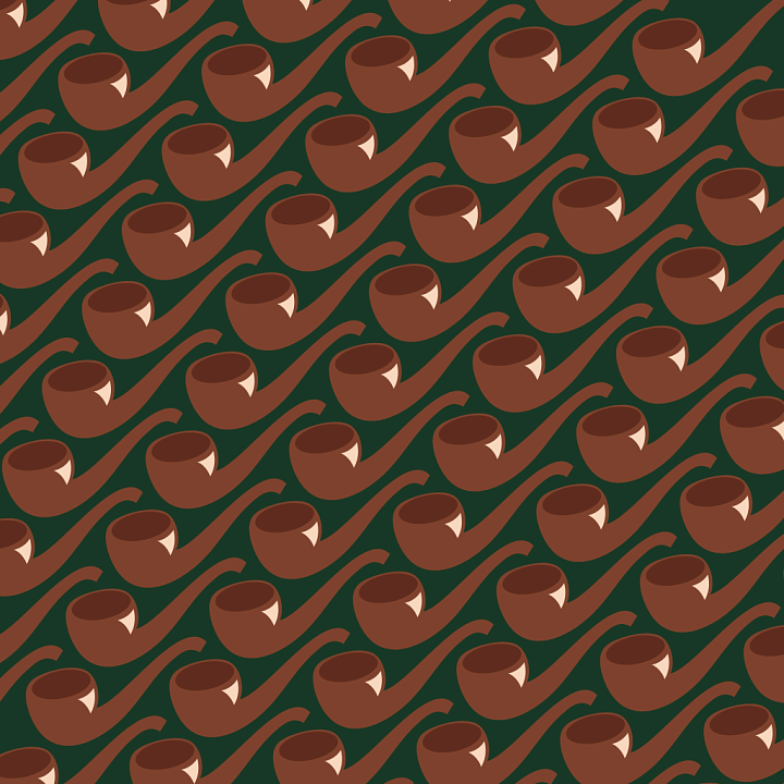 with Vintage Brown Tobacco Pipe Pattern seamless PBR texture preview