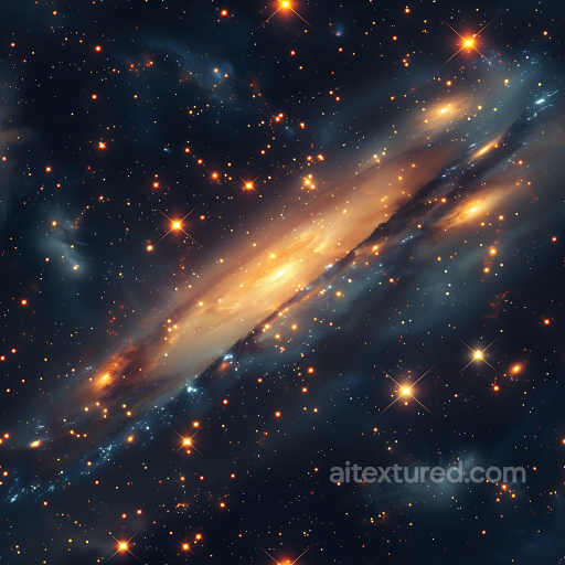 Star, Space, Planets Texture of Glowing Galaxy Clouds and Starfield with Warm Hues seamless Star, space, planets PBR texture