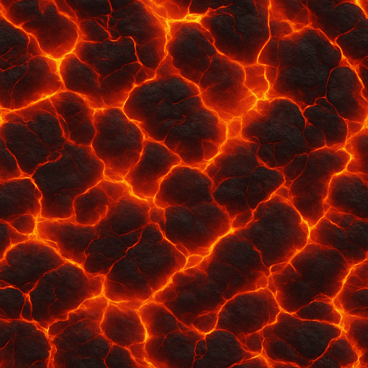 Bright Lava seamless PBR texture preview