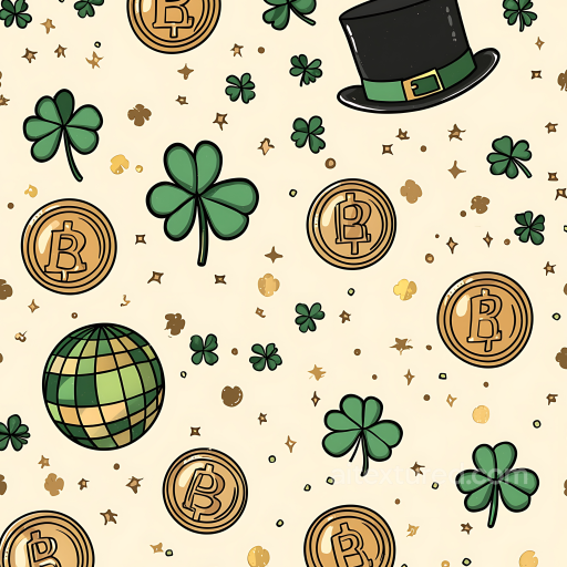 Featuring St Patrick’s Clover, Coins & Hat Pattern seamless St patrick digital paper bundle PBR texture