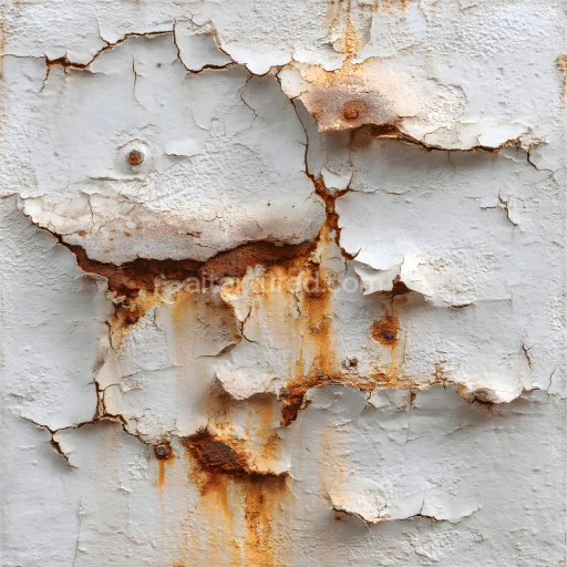 Preview — Seamless 3D PBR Rusty Cracked Metal Texture with Peeling White Paint