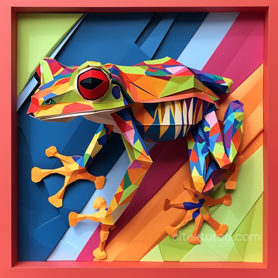 Featuring Origami-Inspired Colorful Dart Frog Pattern Animal texture preview