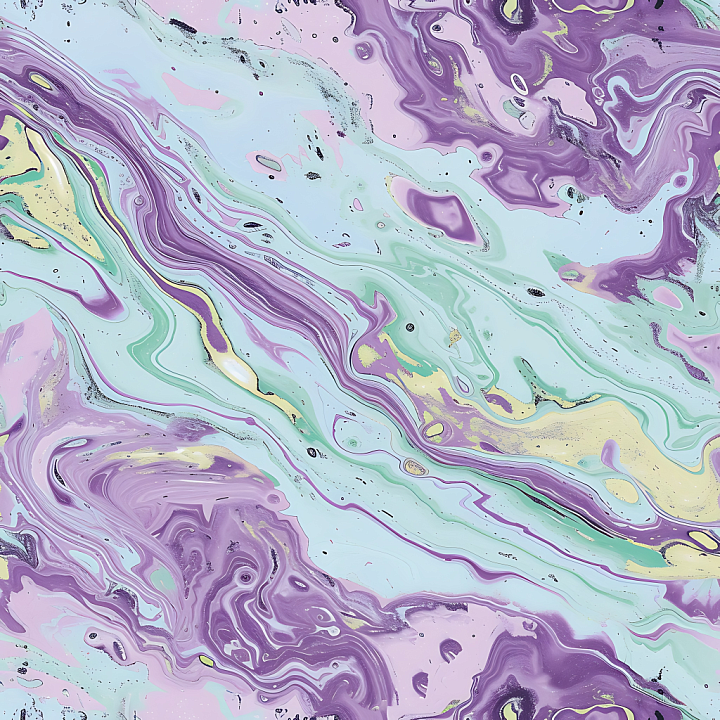 Lavender and Pistachio Pastel Marble with Swirled Veins seamless PBR texture preview