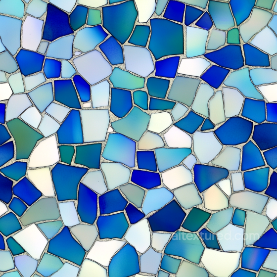 Mosaic PBR Texture Featuring Blue, Teal & White Stone Chip Pattern Mosaic texture preview