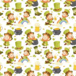 seamless Seamless 3D PBR Texture Featuring St Patrick Cartoon Characters and Symbols texture 8k free download PBR