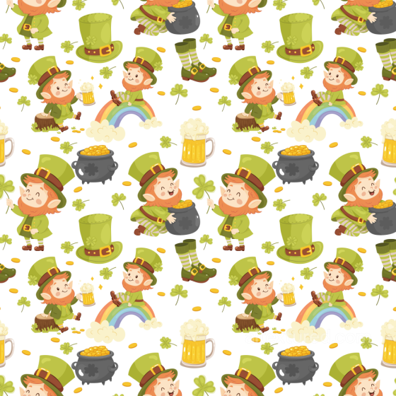 Featuring St Patrick Cartoon Characters and Symbols St patrick digital paper bundle texture preview