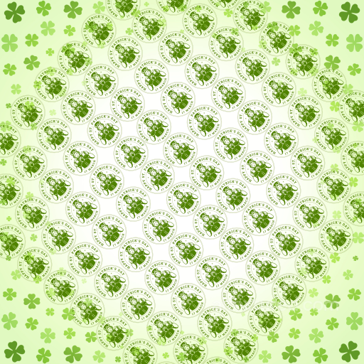 St Patrick Digital Paper Texture with Shamrock and Holiday Emblems seamless St patrick digital paper bundle PBR texture
