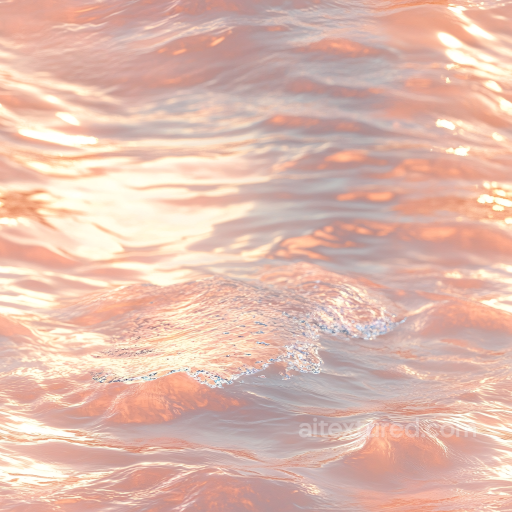 Water PBR Texture with Soft Pink Ocean Surface and Gentle Waves seamless Water PBR texture