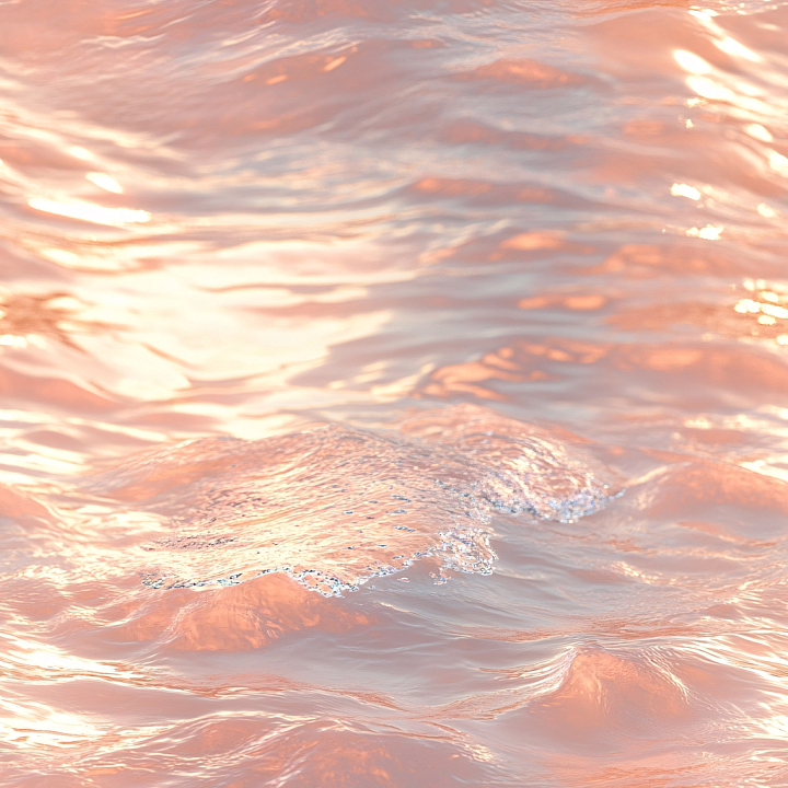 Water with Soft Pink Ocean Surface and Gentle Waves seamless PBR texture preview