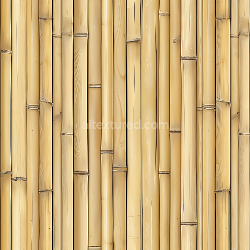 Seamless 3D Bamboo Wood PBR Texture with Smooth Stalks and Subtle Knots