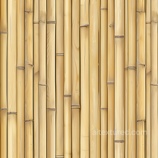 Bamboo Wood PBR Texture with Smooth Stalks and Subtle Knots seamless Wood PBR texture